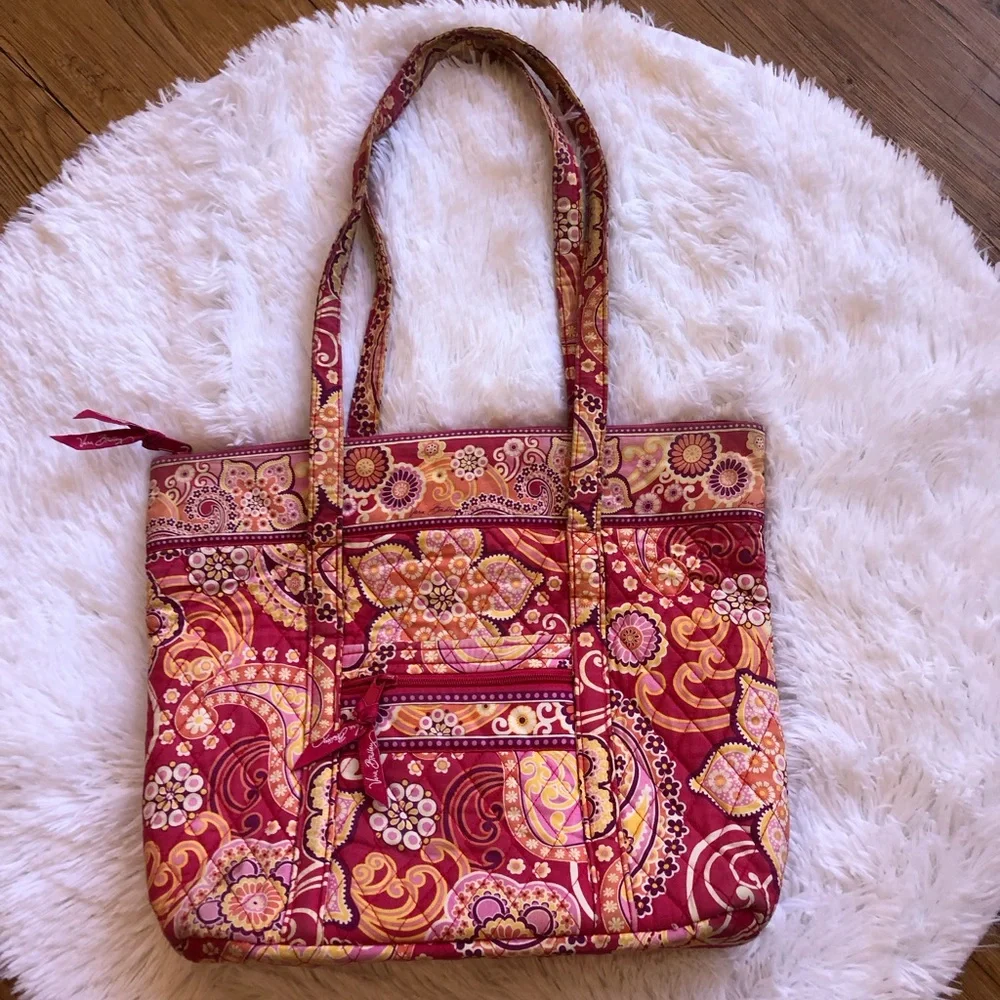 Vera Bradley Raspberry Fizz Quilted Tote Bag - Picture 2 of 13
